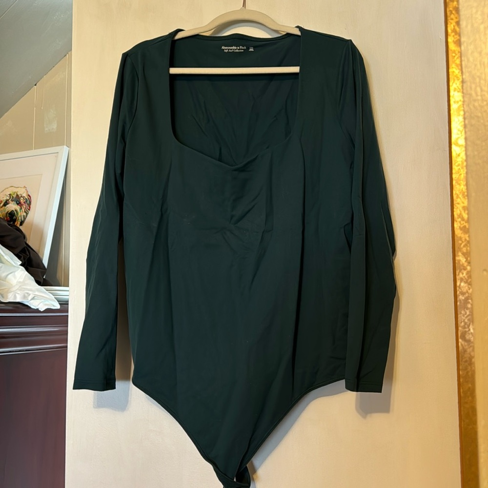 NWT Abercrombie XXL teal Squareneck bodysuit